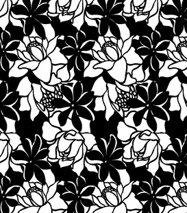 黑白花卉无缝图案设计