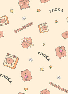 可爱卡通小猪食物图案