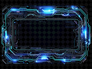 科技感蓝色发光边框背景