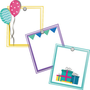 多彩框架与节日元素组合