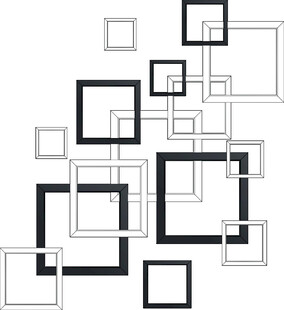 黑白方块抽象几何图案