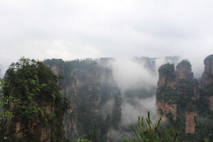 云雾缭绕的壮美张家界奇峰