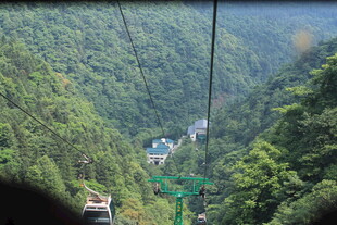 山谷间的缆车穿梭美景