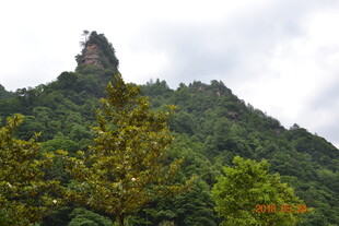 峻峭山峰与葱郁植被