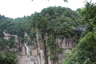 险峻山间栈道 绿意盎然