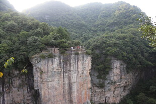 壮丽悬崖边的葱郁山林