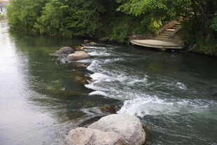 山间溪流潺潺 石木相伴