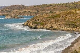 海岸风光 海浪拍击岩石