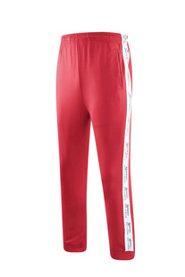 红色侧边条纹运动长裤