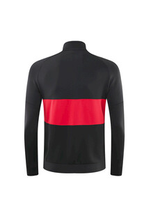 黑红拼接长袖运动上衣