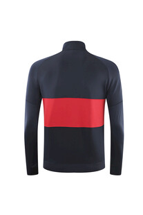 男士拼色立领长袖上衣