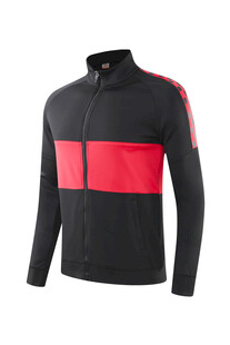 男士黑红拼接立领运动上衣