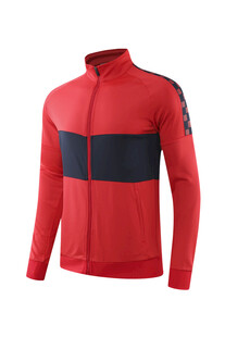 红色运动拉链外套