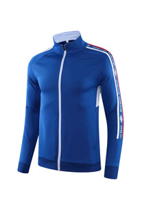 蓝色拉链运动长袖上衣