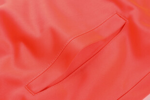 鲜艳橙红色布料纹理特写