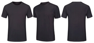 黑色纯棉T恤多角度展示