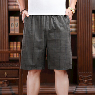 男士中式休闲亚麻短裤