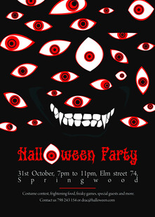 恐怖眼球海洋派对背景图