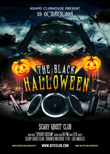 黑色万圣节派对宣传海报