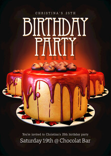 巧克力生日蛋糕派对场景