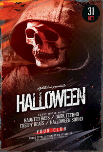 万圣节恐怖骷髅主题海报