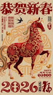 2026马年贺岁祥瑞马图