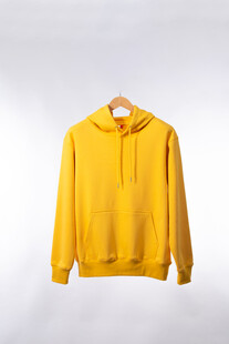 黄色连帽卫衣展示