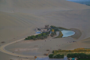 沙漠中的绿洲景观