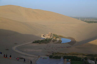 沙漠中的绿洲景观