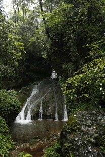 山间瀑布 绿意环绕的美景