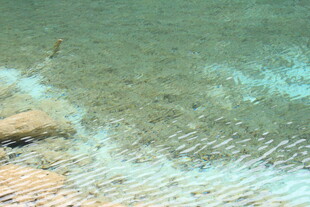 清澈海水拍岸的美丽景象