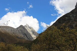 雪山山谷秋日美景