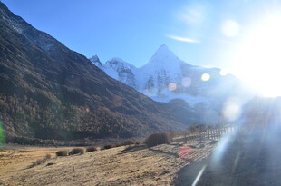 壮丽雪山下的开阔原野