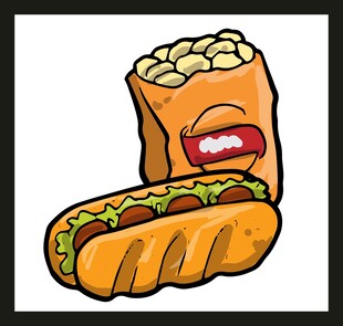 热狗与爆米花美食组合