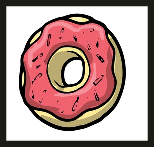 卡通粉色甜甜圈插画