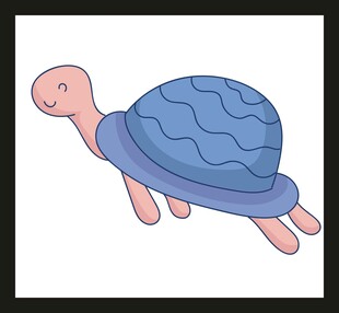 卡通海龟插画