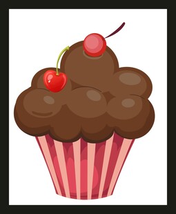 巧克力纸杯蛋糕配樱桃