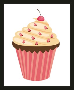 美味樱桃纸杯蛋糕