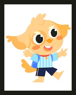 可爱卡通小狗欢快迈步