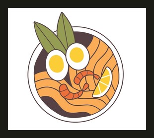 美味拉面插画