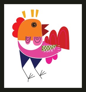 彩色卡通鸡形象设计