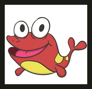 红色卡通鱼形象设计