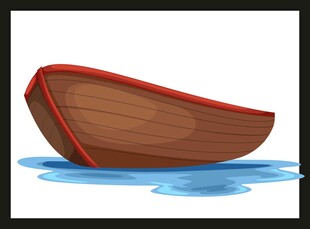 木船漂浮在水面上