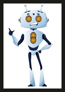 可爱机器人打招呼