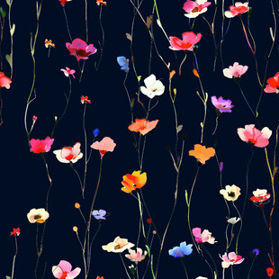 梦幻多彩花卉背景图案