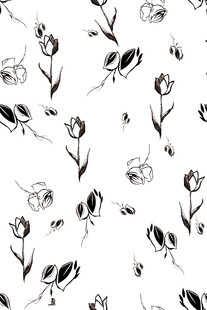 黑白花卉图案纹理背景
