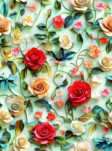 精美刺绣花卉图案