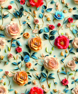 多彩花卉图案背景纹理