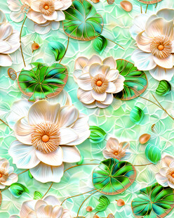 立体浮雕花卉图案设计