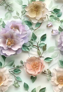 立体花卉刺绣布料图案